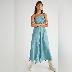 NEW Free People Bella Maxi Dress in Dusty Blue size XS